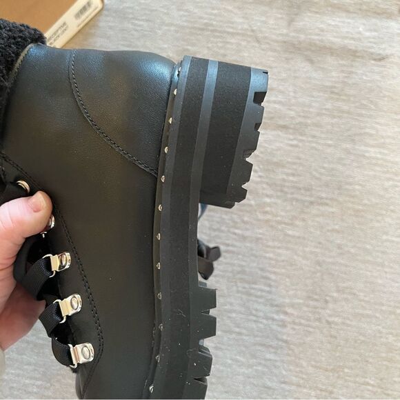 NWT Steve Madden Receptive Shearling Boot in Black 6 - Picture 6 of 7